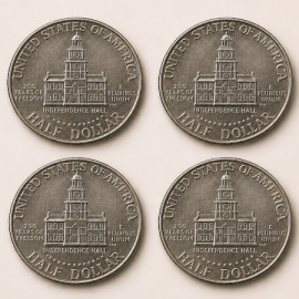 Lot de 4 pièces Demi-Dollar Kennedy Bicentennial 1976