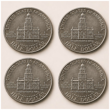 Lot de 4 pièces Demi-Dollar Kennedy Bicentennial 1976