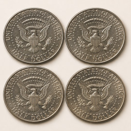 Lot de 4 Demi-Dollars Kennedy Eagle