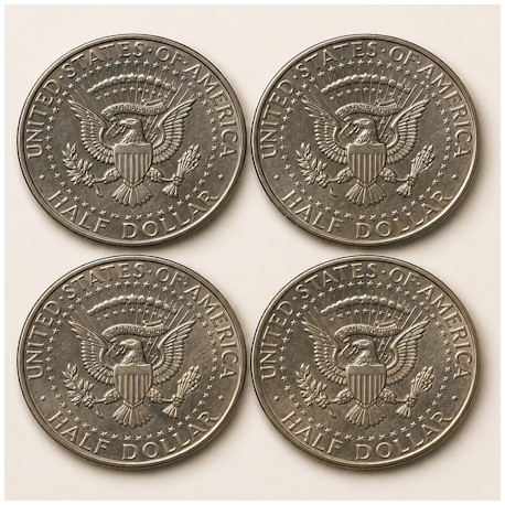 Lot de 4 Demi-Dollars Kennedy Eagle